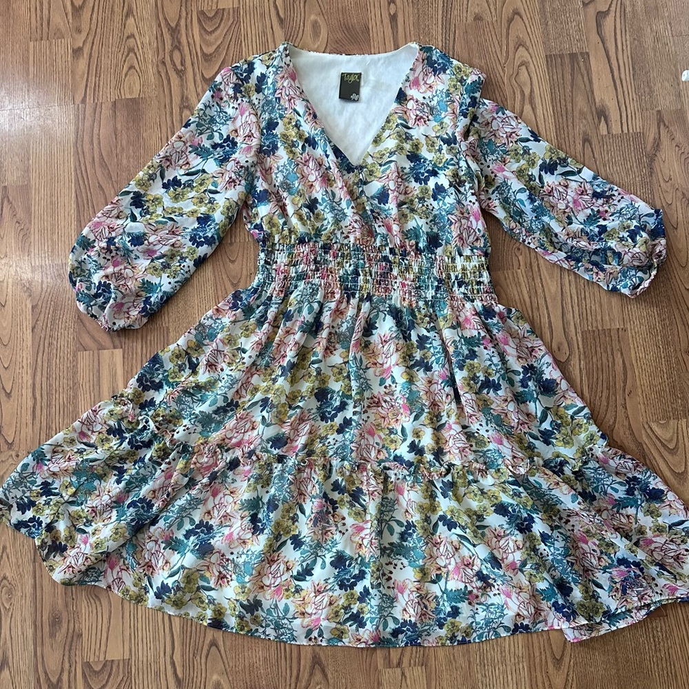 Taylor cottage core, puffed sleeves, ruffled layered skirt